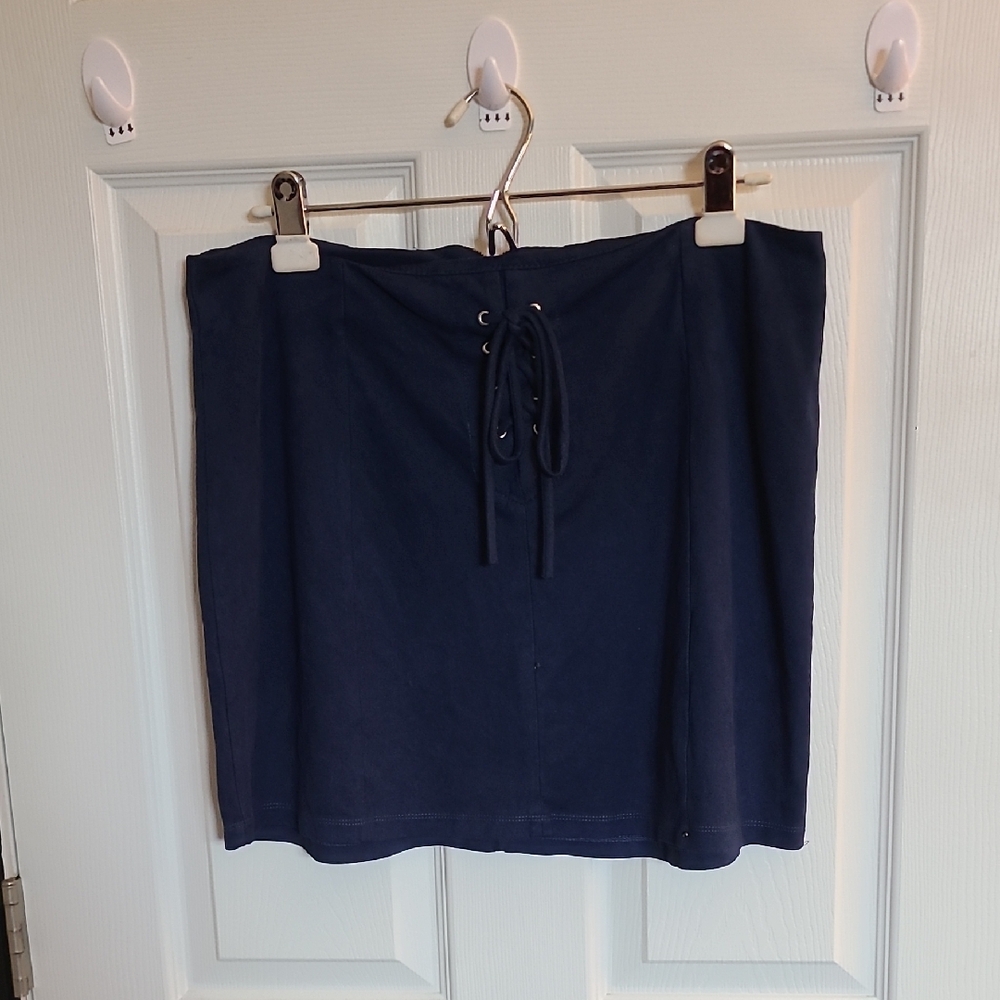 Navy Blue Lace-Up Women's Skirt